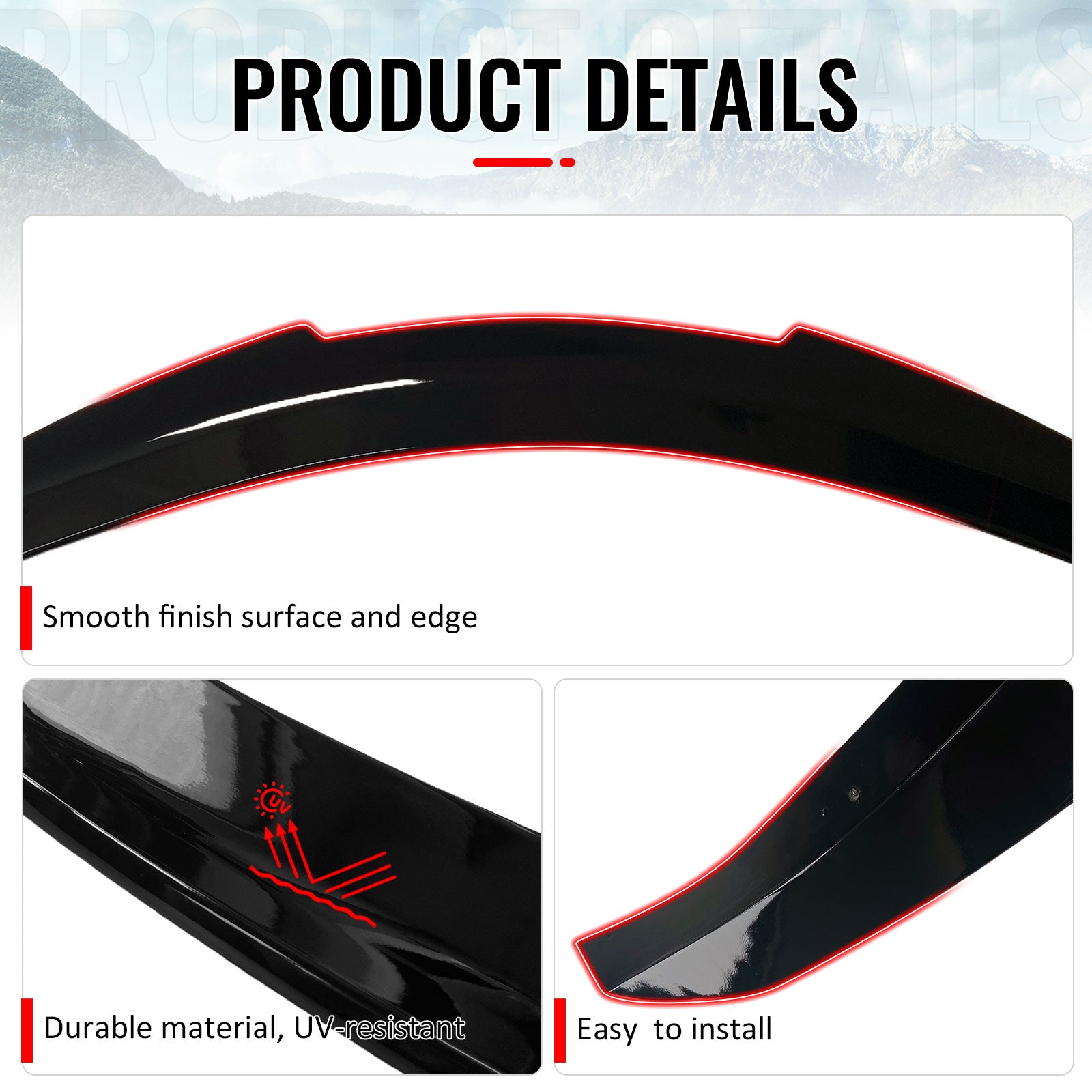 Fits 17-22 INFINITI Q60 Trunk Spoiler Wing Gloss Black PSM Style Rear Wing ABS