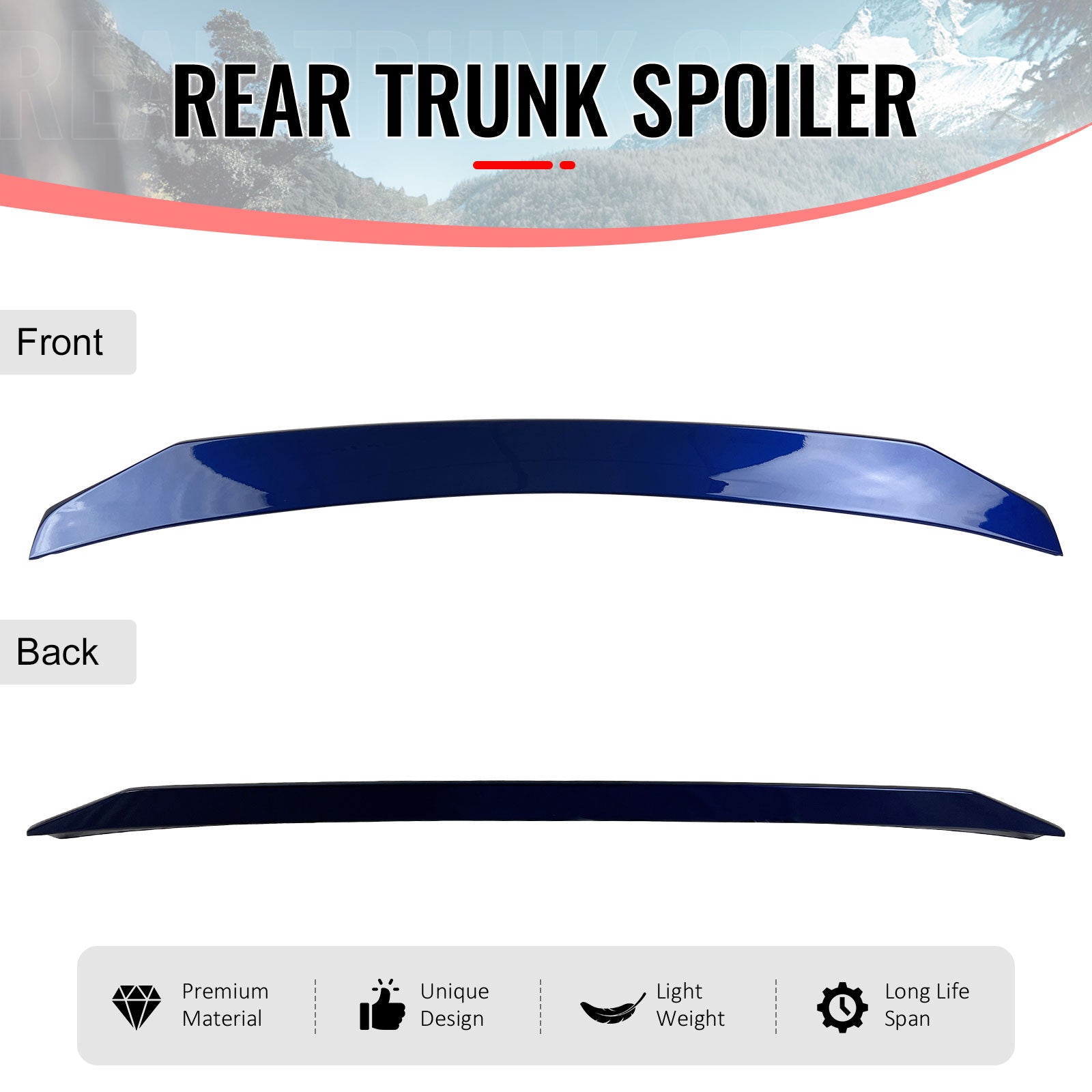 Fits 21-25 Kia EV6 X Style Rear Trunk Spoiler Wing Lip Painted #DU3 Yacht Blue