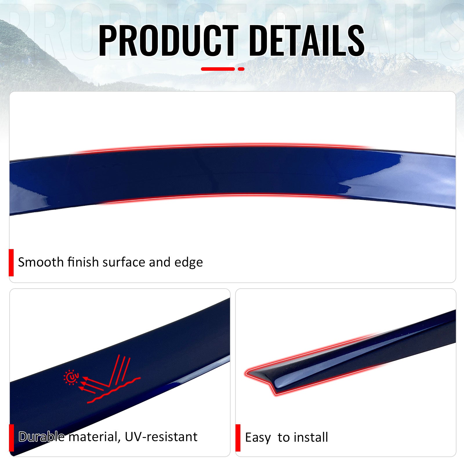 Fits 21-25 Kia EV6 X Style Rear Trunk Spoiler Wing Lip Painted #DU3 Yacht Blue