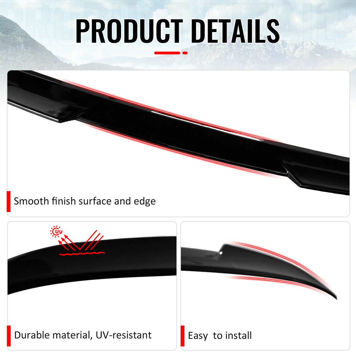 Fits 25-26 Kia K4 Sedan IKON Style Gloss Black Duckbill Rear Trunk Spoiler ABS