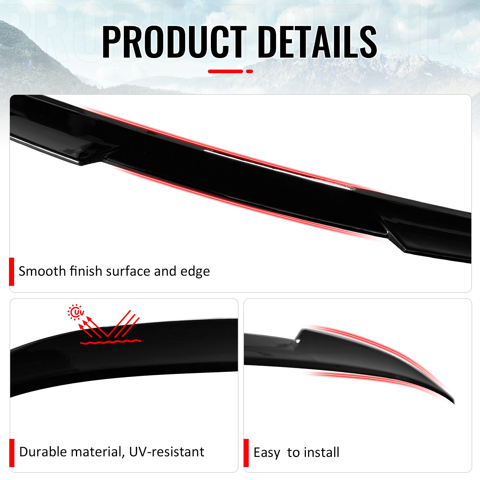 Fits 25-26 Kia K4 Sedan IKON Style Gloss Black Duckbill Rear Trunk Spoiler ABS