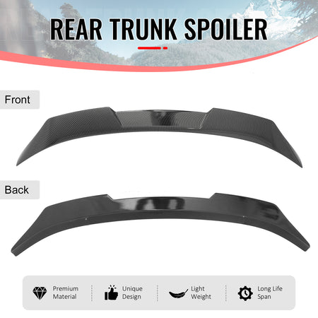 Fits 21-24 Kia K5 IKON Carbon Fiber Print Duckbill Rear Trunk Spoiler Wing ABS