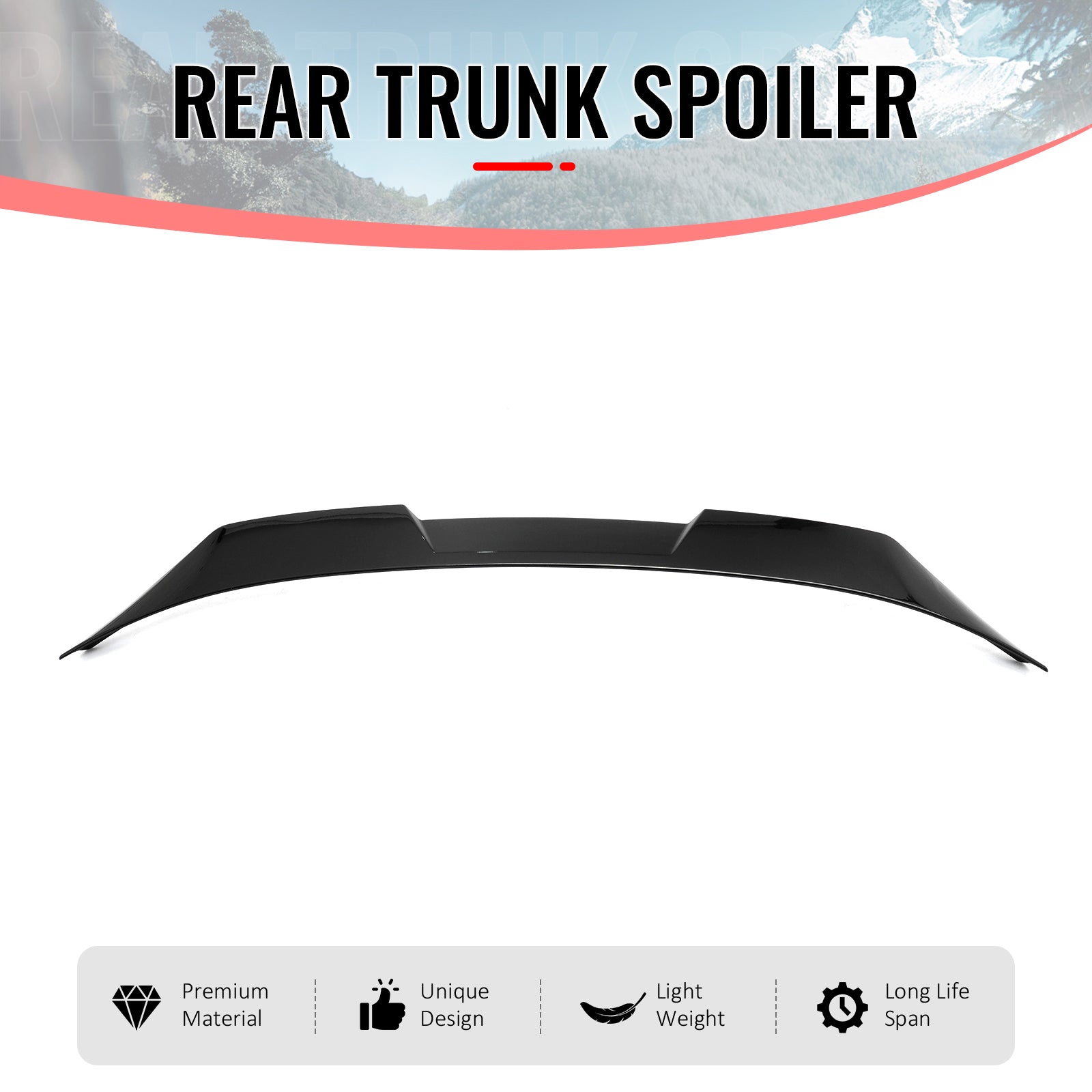 Fits 21-24 Kia K5 IKON Style Gloss Black Duckbill Rear Trunk Spoiler Wing ABS
