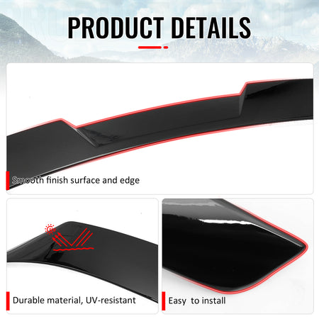 Fits 21-24 Kia K5 IKON Style Gloss Black Duckbill Rear Trunk Spoiler Wing ABS