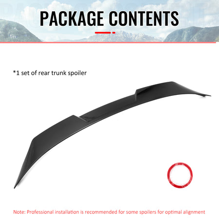 Fits 21-24 Kia K5 IKON Style Gloss Black Duckbill Rear Trunk Spoiler Wing ABS