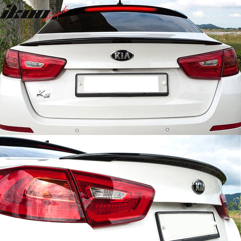 IKON MOTORSPORTS Trunk Spoiler Compatible With 2014-2015 Kia Optima, V2 Style ABS Unpainted Tan Rear Tail Lip Deck Boot Wing Other Color Available