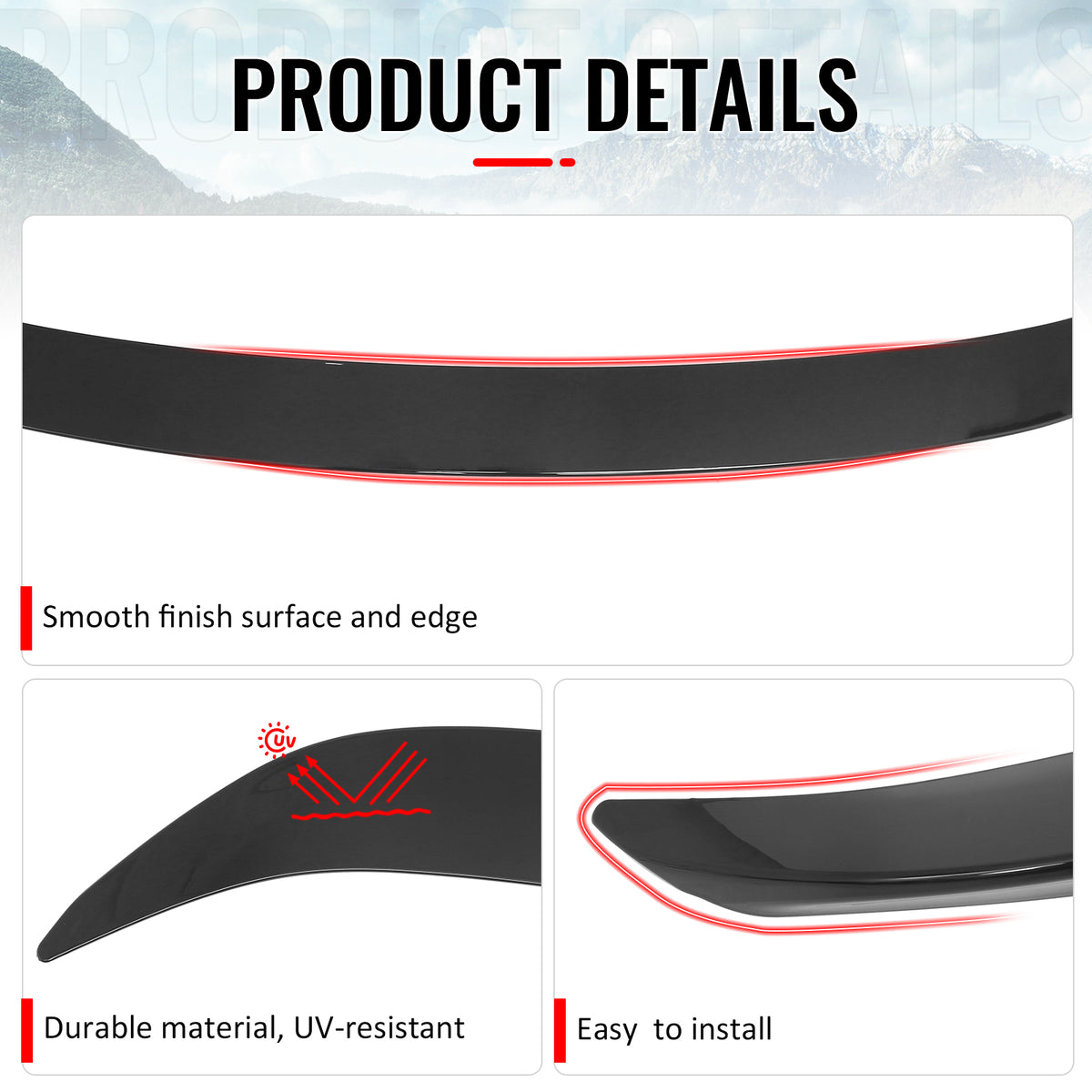 Fits 13-18 Lexus ES300h ES350 XV60 OE Style Rear Trunk Spoiler Wing Gloss Black