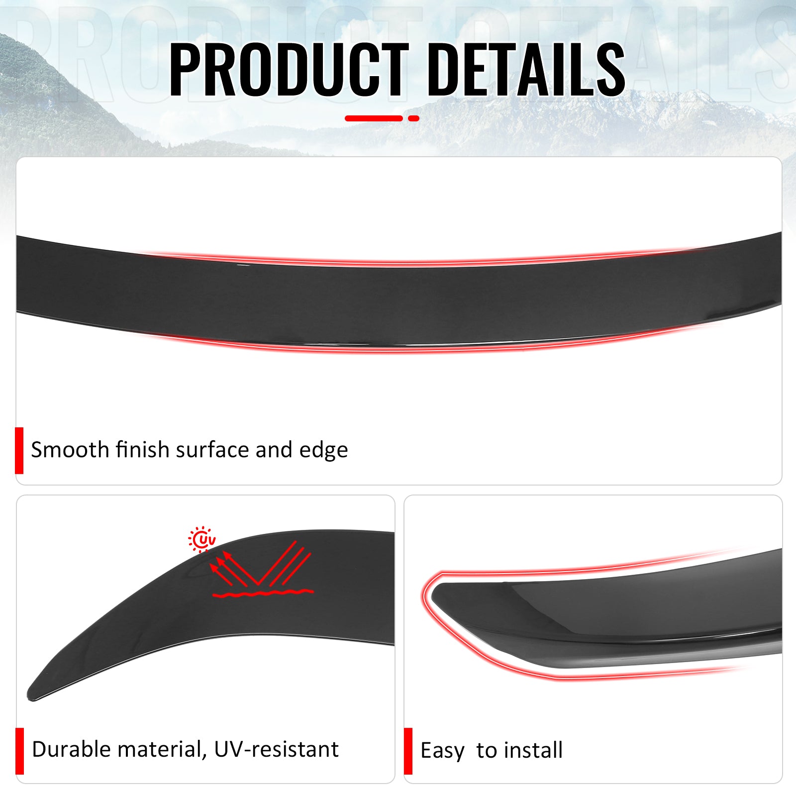 Fits 13-18 Lexus ES300h ES350 XV60 OE Style Rear Trunk Spoiler Wing Gloss Black