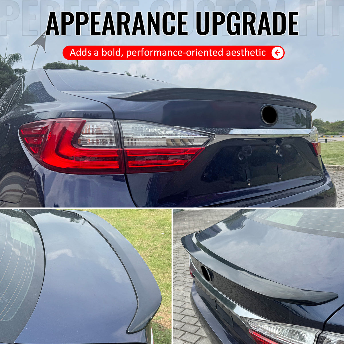 Fits 13-18 Lexus ES300h ES350 XV60 OE Style Rear Trunk Spoiler Wing Gloss Black