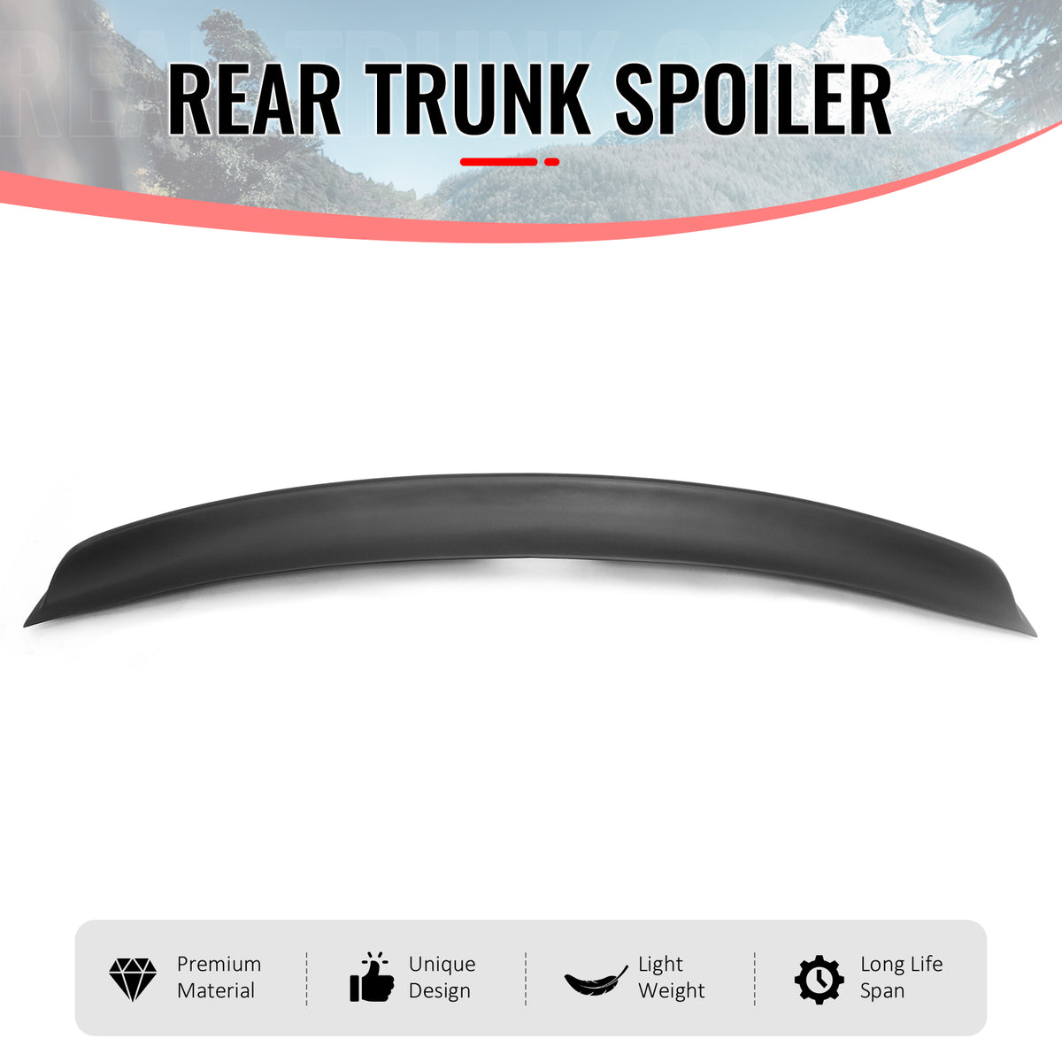 Fits 13-20 Lexus GS350 GS300 GS450h Duckbill Style Trunk Spoiler Matte Black ABS