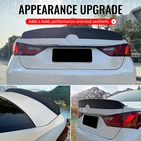 Fits 13-20 Lexus GS350 GS300 GS450h Duckbill Style Trunk Spoiler Matte Black ABS