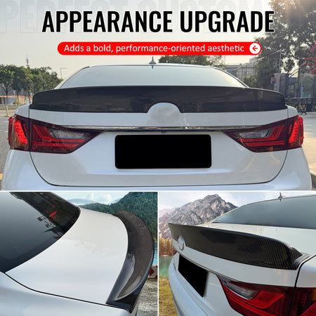 For 13-20 Lexus GS350 GS450h Duckbill Style Trunk Spoiler Carbon Fiber Print ABS