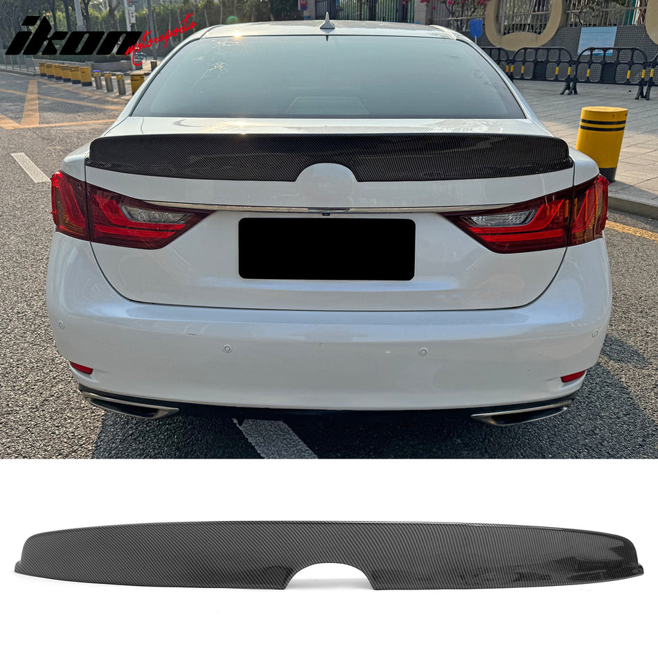 2013-2020 Lexus GS350 GS300 GS450h GS200t GS F Duckbill Style Duckbill Trunk Spoiler Carbon Fiber Print ABS