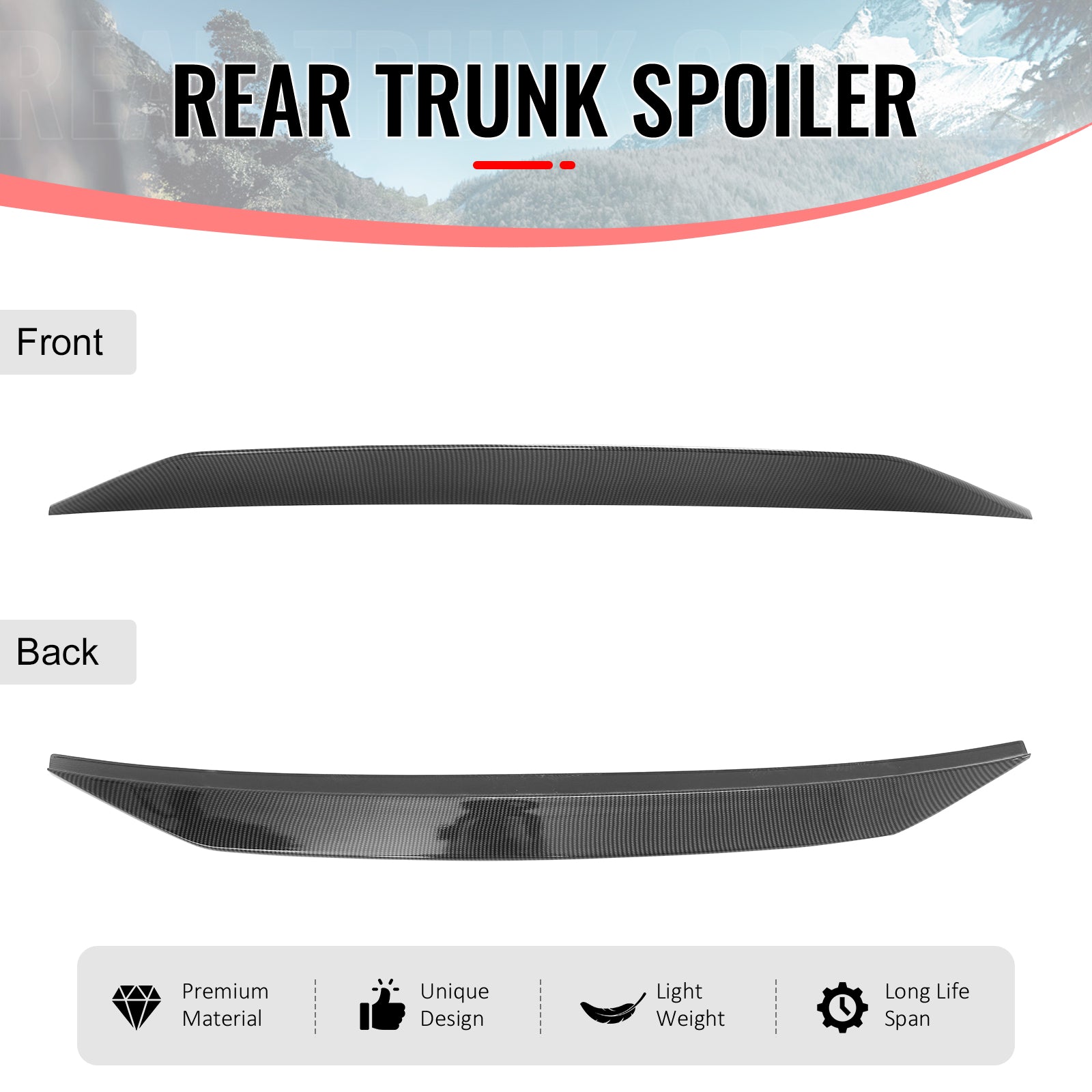 Fits 01-05 Lexus IS300 Sedan JDM Duckbill Trunk Spoiler Wing Carbon Fiber Print