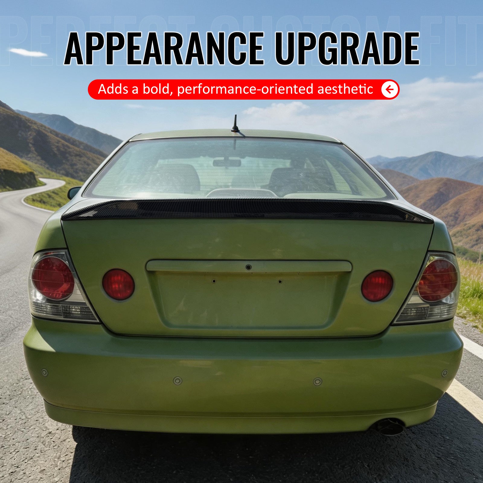Fits 01-05 Lexus IS300 Sedan JDM Duckbill Trunk Spoiler Wing Carbon Fiber Print