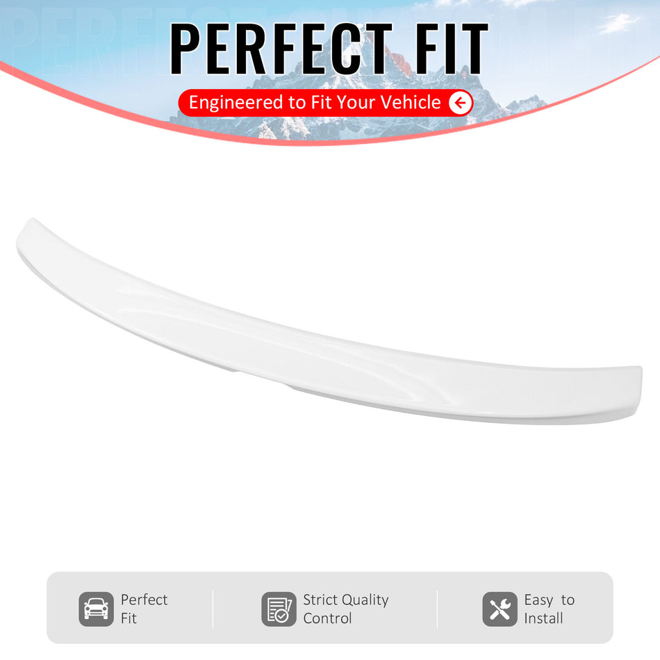 IKON MOTORSPORTS, Trunk Spoiler Compatible with 2006-2013 Lexus 2nd Gen IS250/IS350/IS F Sedan 4-Door, C Style Painted #040 White ABS Plastic Rear Trunk Lid Spoiler Wing Lip