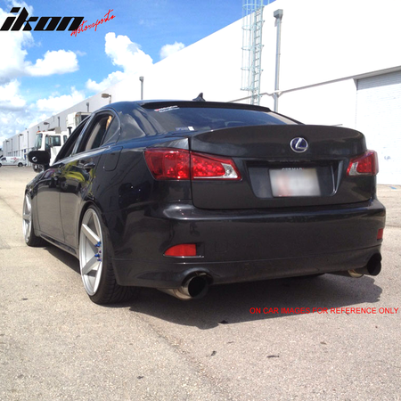 Pre-Painted Trunk Spoiler Compatible With 2006-2013 Lexus IS250 IS350 IS-F 4Door Sedan, Ikon Style #212 Obsidian Black ABS Rear Trunk Wing Deck Lid by IKON MOTORSPORTS