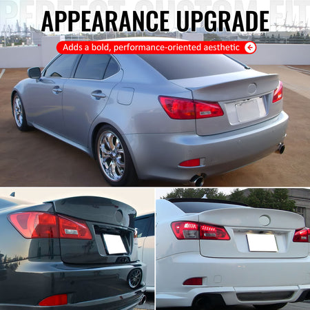 Fits 06-13 Lexus IS250 IS350 IS F Sedan WD Style Rear Trunk Spoiler Unpainted