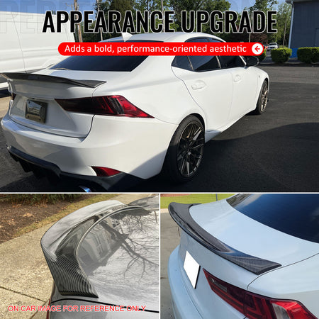 Fits 14-20 IS200t IS250 IS350 4DR Trunk Spoiler Carbon Fiber Print AR Style ABS