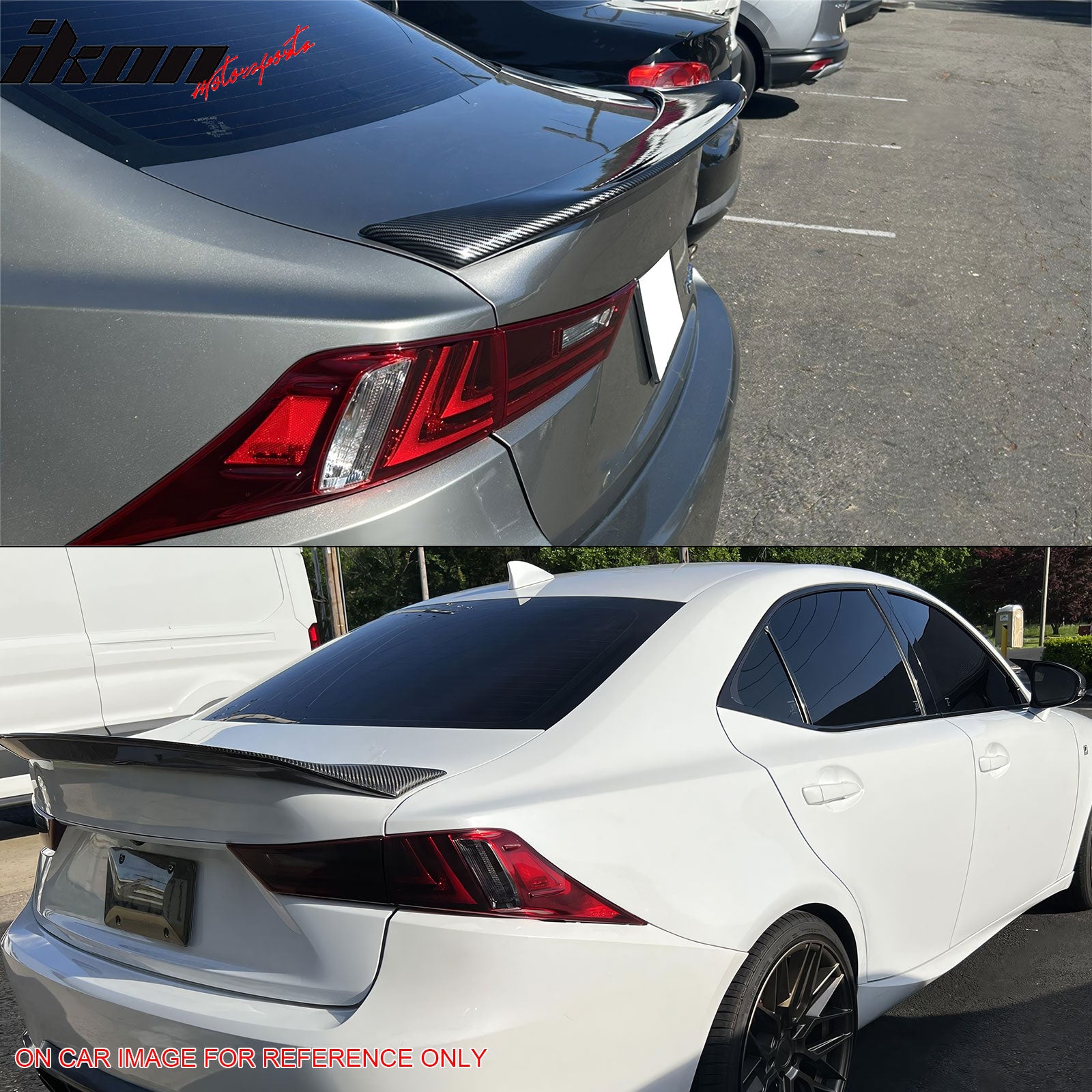 Fits 14-20 IS200t IS250 IS350 4DR Trunk Spoiler Carbon Fiber Print AR Style ABS