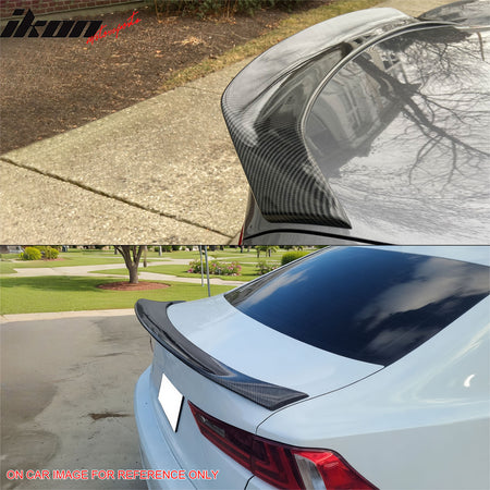 Fits 14-20 IS200t IS250 IS350 4DR Trunk Spoiler Carbon Fiber Print AR Style ABS