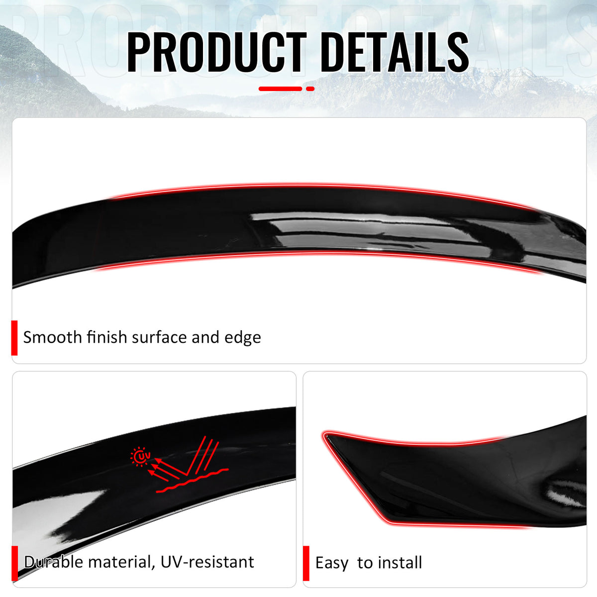 Fits 14-20 IS200t IS250 IS300 IS350 4DR Trunk Spoiler Gloss Black AR Style ABS