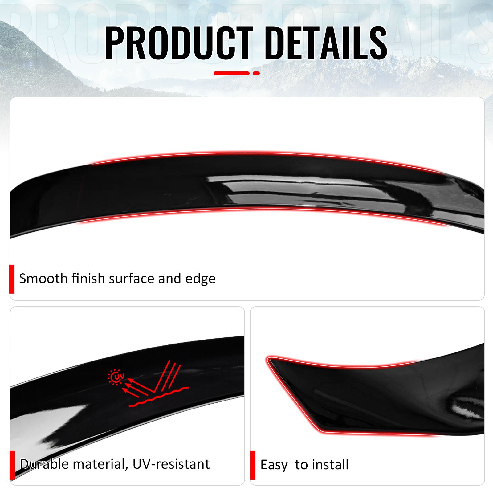 Fits 14-20 IS200t IS250 IS300 IS350 4DR Trunk Spoiler Gloss Black AR Style ABS