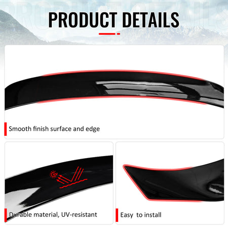 Fits 14-20 IS200t IS250 IS300 IS350 4DR Trunk Spoiler Gloss Black AR Style ABS