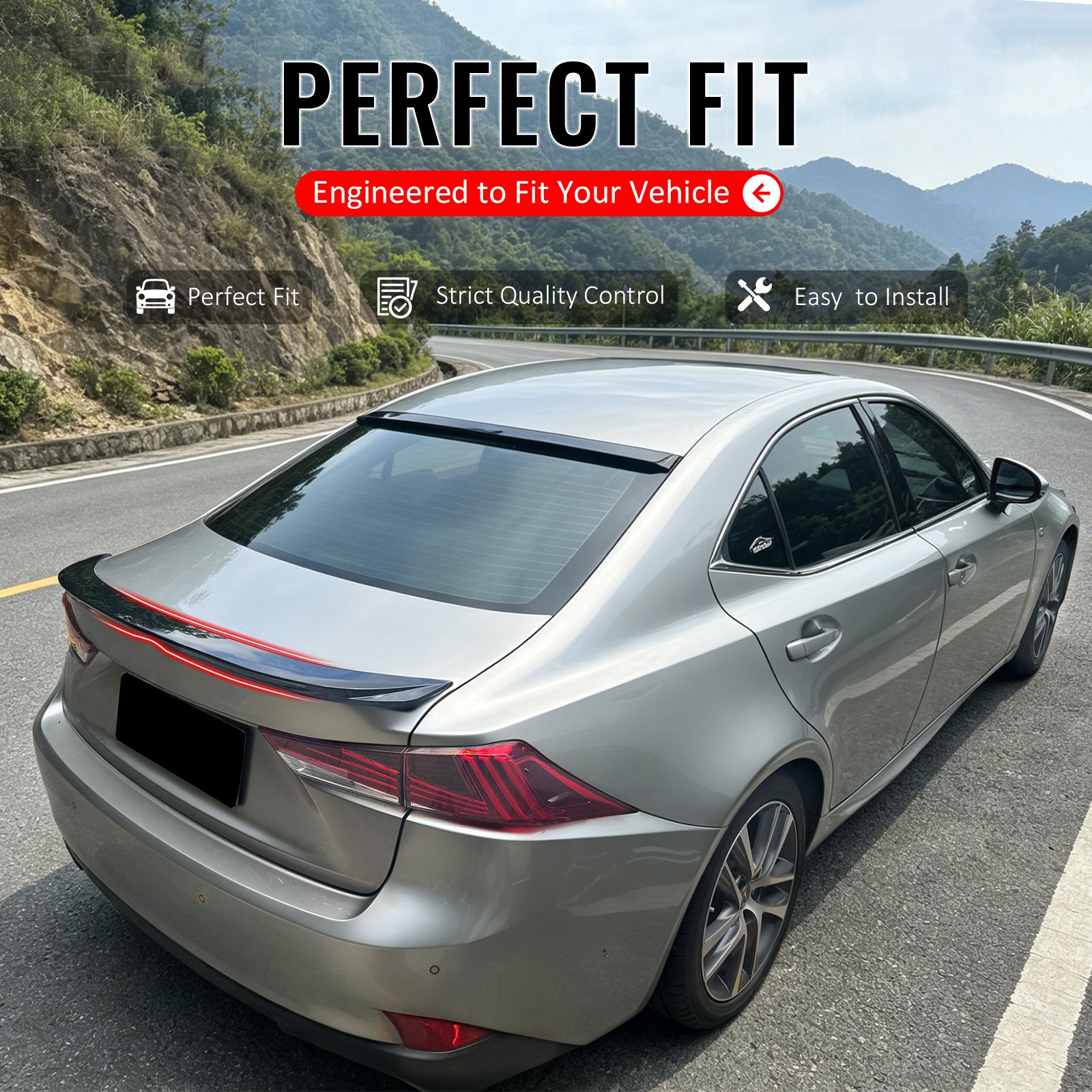 Fits 14-20 Lexus IS250 IS300 XE30 Sedan OE Style Rear Trunk Spoiler Gloss Black