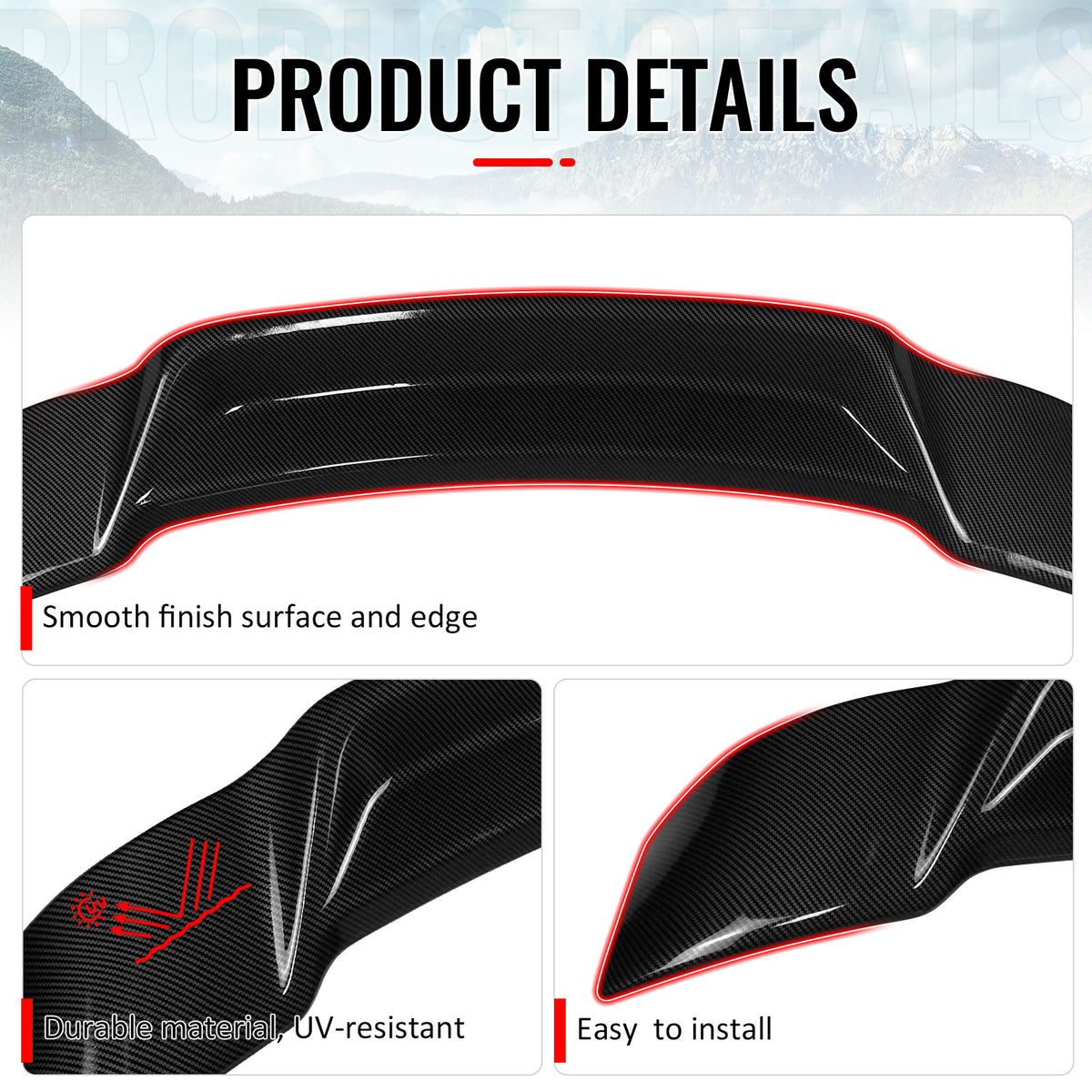 Fits 14-20 IS200t IS250 IS350 4DR Trunk Spoiler Carbon Fiber Print R Style ABS