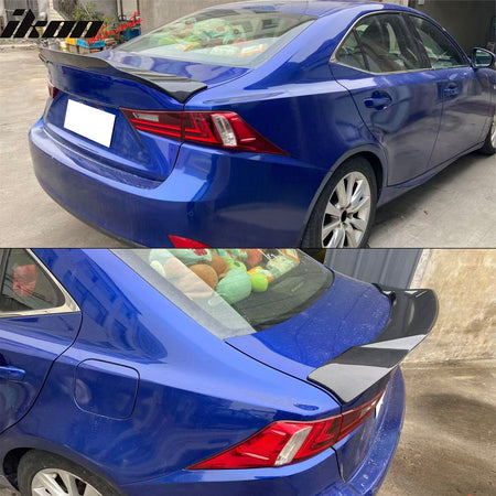 Fits 14-20 IS200t IS250 IS350 4DR Trunk Spoiler Carbon Fiber Print R Style ABS