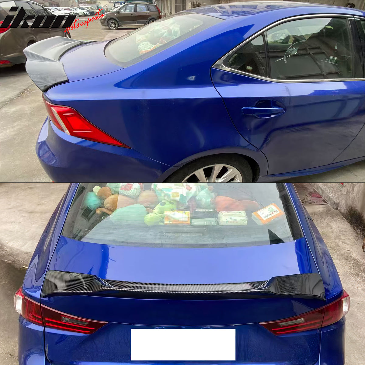 Fits 14-20 IS200t IS250 IS350 4DR Trunk Spoiler Carbon Fiber Print R Style ABS