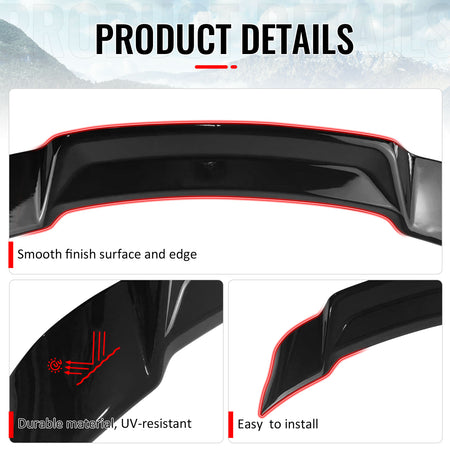 Fits 14-20 IS200t IS250 IS300 IS350 4DR Trunk Spoiler Gloss Black R Style ABS