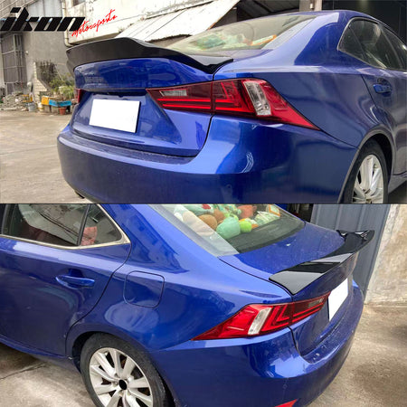 Fits 14-20 IS200t IS250 IS300 IS350 4DR Trunk Spoiler Gloss Black R Style ABS