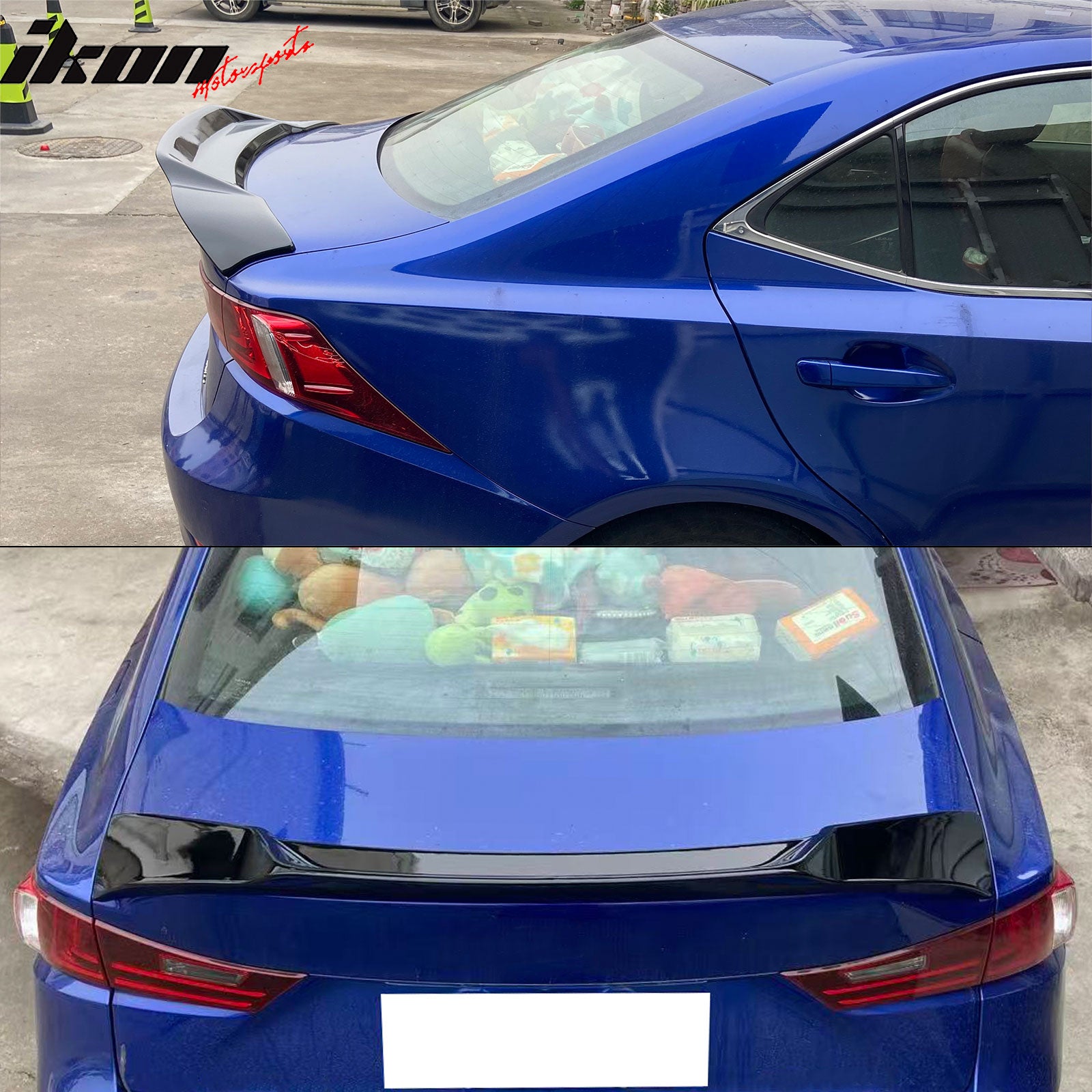 Fits 14-20 IS200t IS250 IS300 IS350 4DR Trunk Spoiler Gloss Black R Style ABS