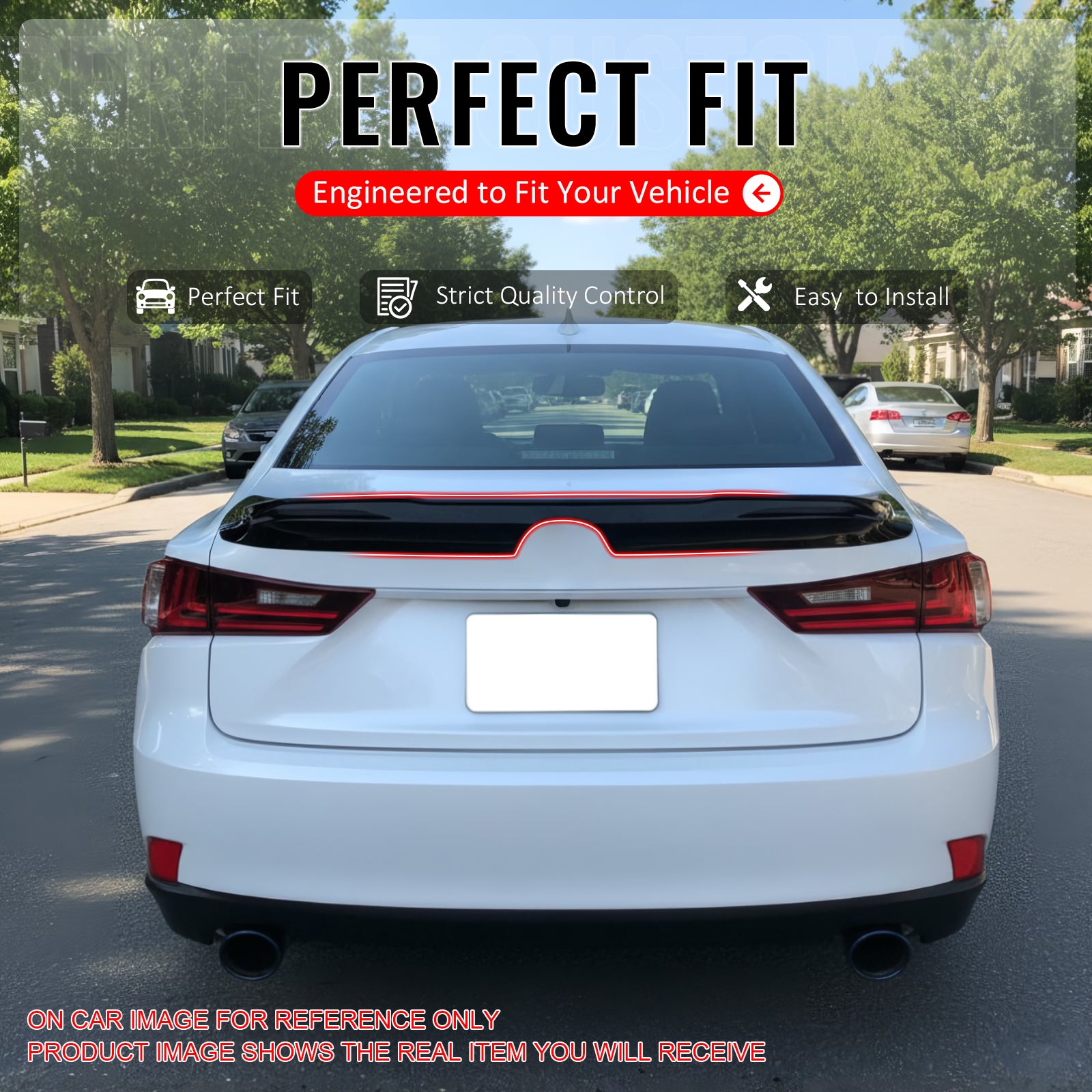 IKON MOTORSPORTS, Trunk Spoiler Compatible With 2014-2020 Lexus IS200t IS250 IS300 IS350 Sedan, Rear Trunk Duck Lid Spoiler Wing Lip ABS Painted #1J7 Sonic Titanium Metallic, 2015 2016 2017 2018 2019