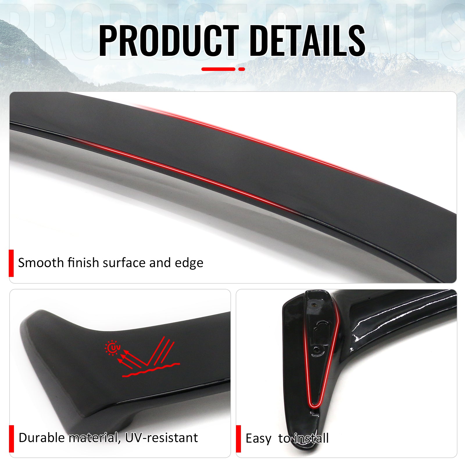 For 98-05 Lexus GS300 GS400 & 01-05 IS300 Trunk Spoiler W/LED Brake Gloss Black