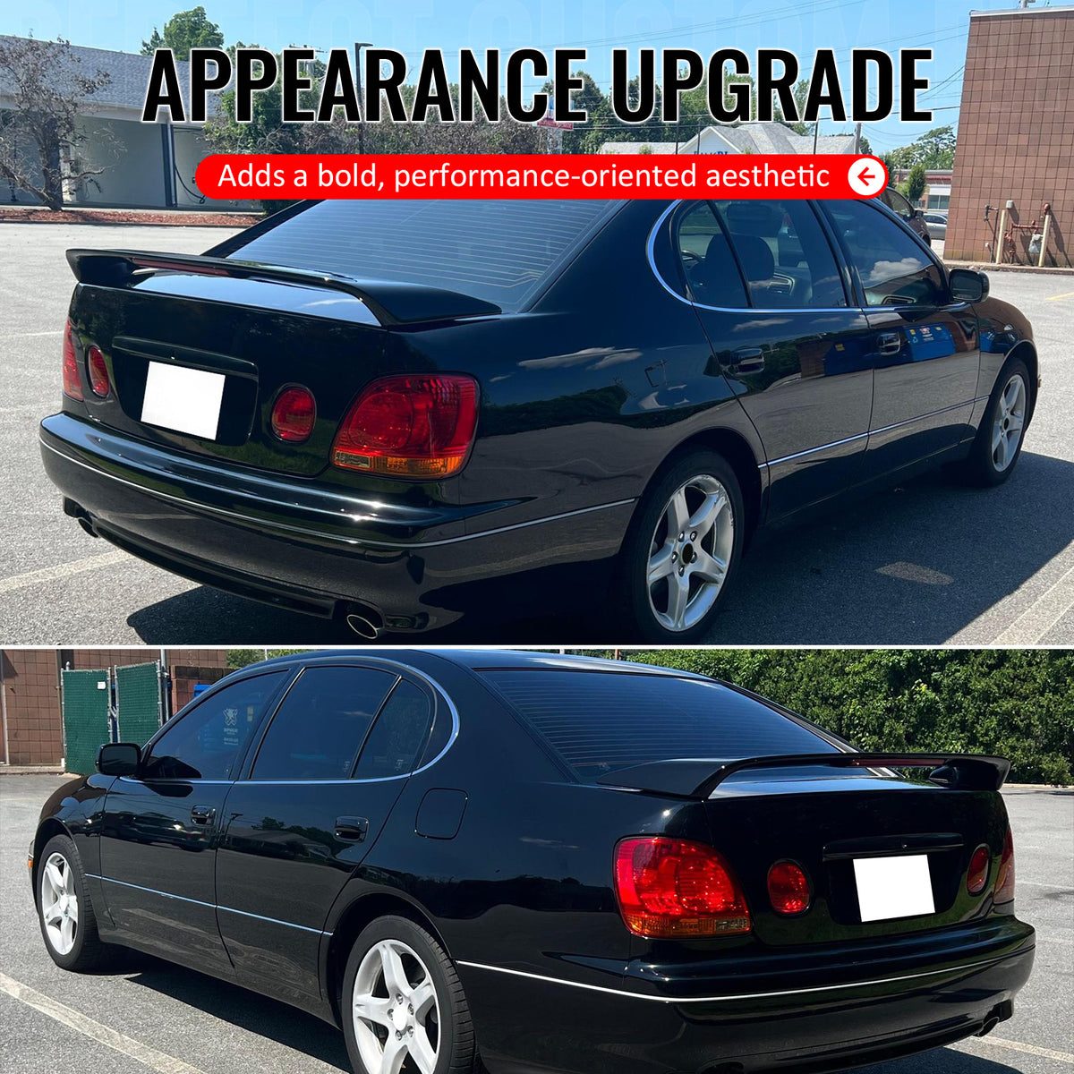 For 98-05 Lexus GS300 GS400 & 01-05 IS300 Trunk Spoiler W/LED Brake Gloss Black