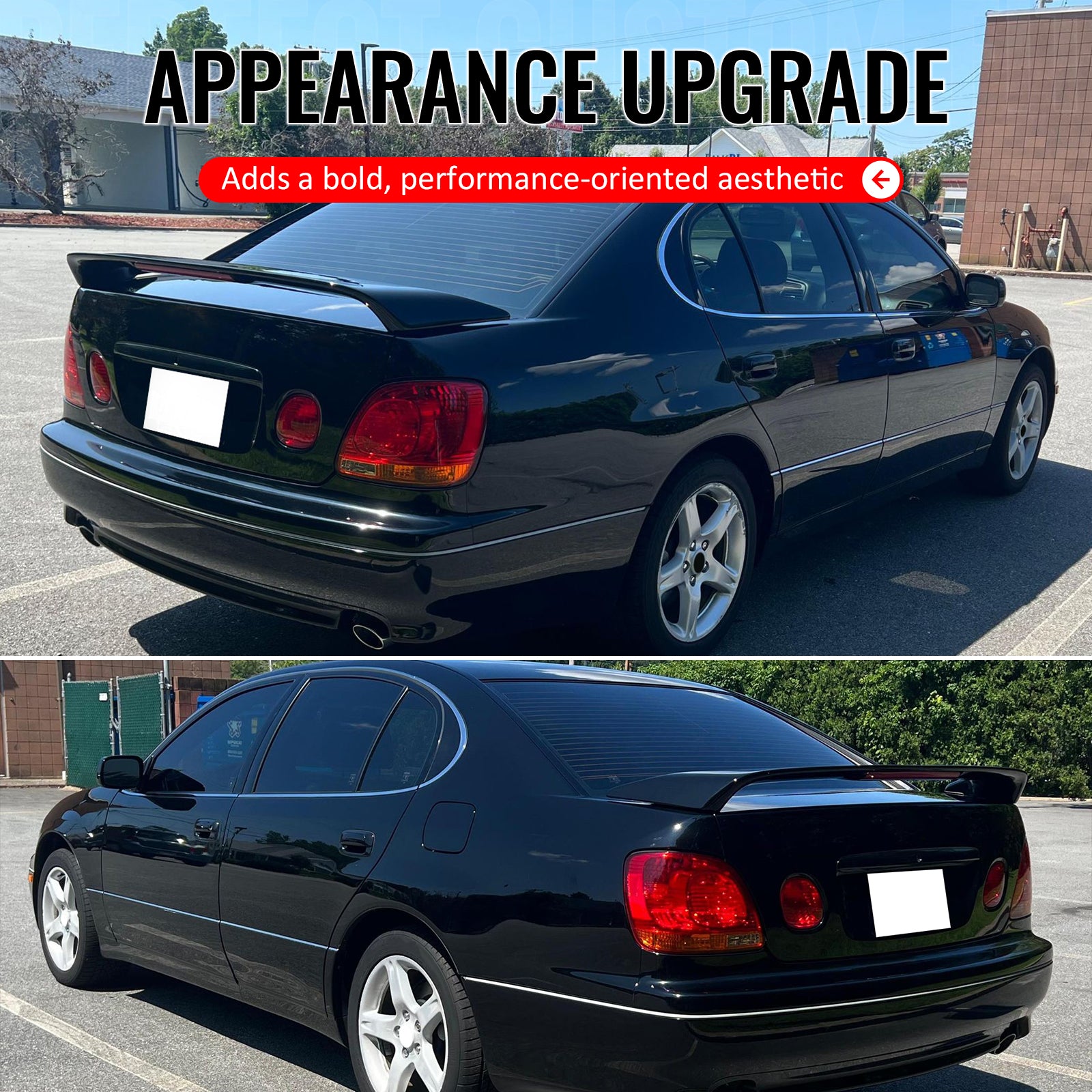 For 98-05 Lexus GS300 GS400 & 01-05 IS300 Trunk Spoiler W/LED Brake Gloss Black