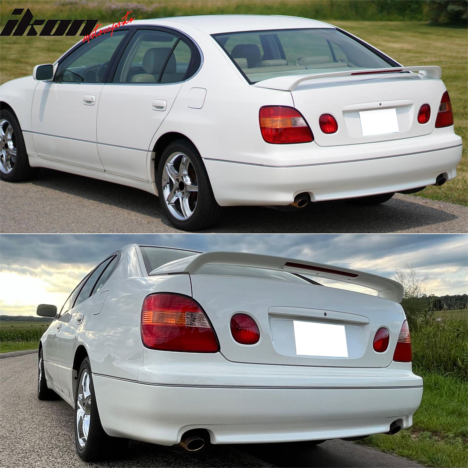 For 98-05 Lexus GS300 GS400 01-05 IS300 Trunk Spoiler W/LED Brake Painted #White