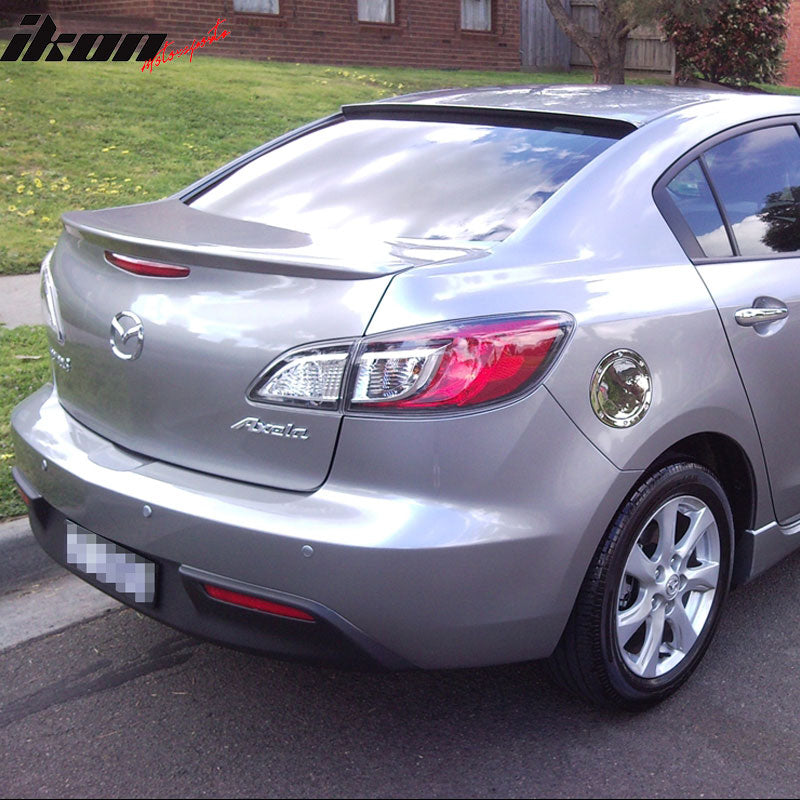 Fits 10-13 Mazda 3 Sedan OE Flushmount Painted Trunk Spoiler Wing Decklid ABS