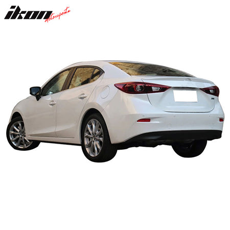 IKON MOTORSPORTS Pre-Painted Trunk Spoiler Compatible With 2014-2018 Mazda 3, Factory Style Painted#42B Blue Reflex Mica ABS Car Exterior Trunk Spoiler Rear Wing Tail Roof Top Lid