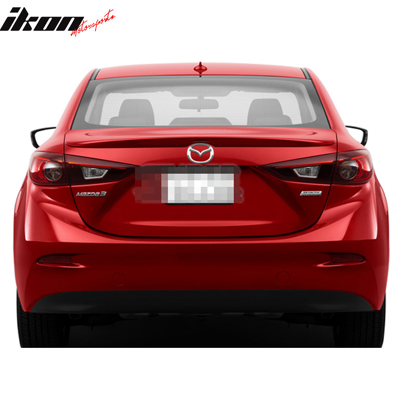 Fits 14-18 Mazda 3 Sedan Flushmount Trunk Spoiler Wing Painted ABS
