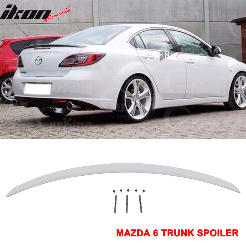 2009-2013 Mazda 6 Sedan Unpainted Black Rear Trunk Spoiler Wing ABS
