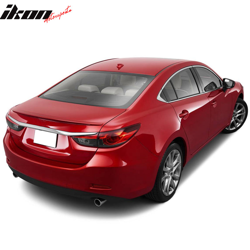 IKON MOTORSPORTS Pre-Painted Trunk Spoiler Compatible With 2014-2021 Mazda 6, Factory Style Painted ABS Flush Mount Trunk Boot Lip Spoiler Wing Deck Lid, 2015 2016 2017 2018 2019 2020