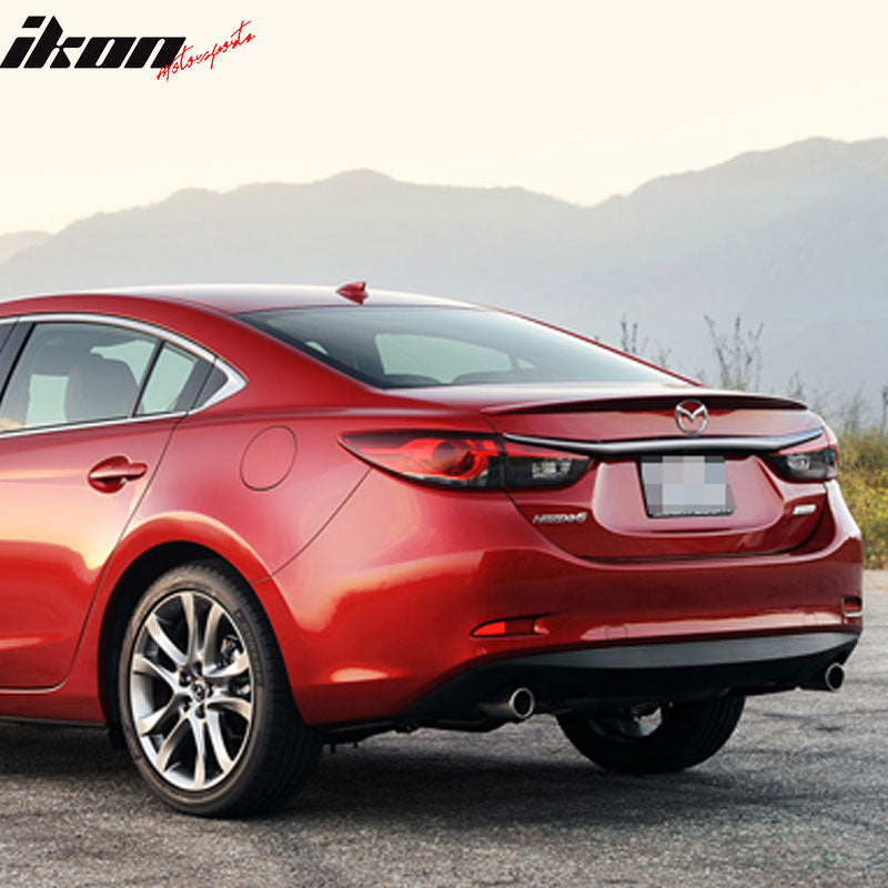 IKON MOTORSPORTS Pre Painted Trunk Spoiler Compatible With 2014 2021 Mazda 6 Factory Style Painted ABS Flush Mount Trunk Boot Lip Spoiler Wing Deck Lid 2015 2016 2017 2018 2019 2020 Ikon Motorsports