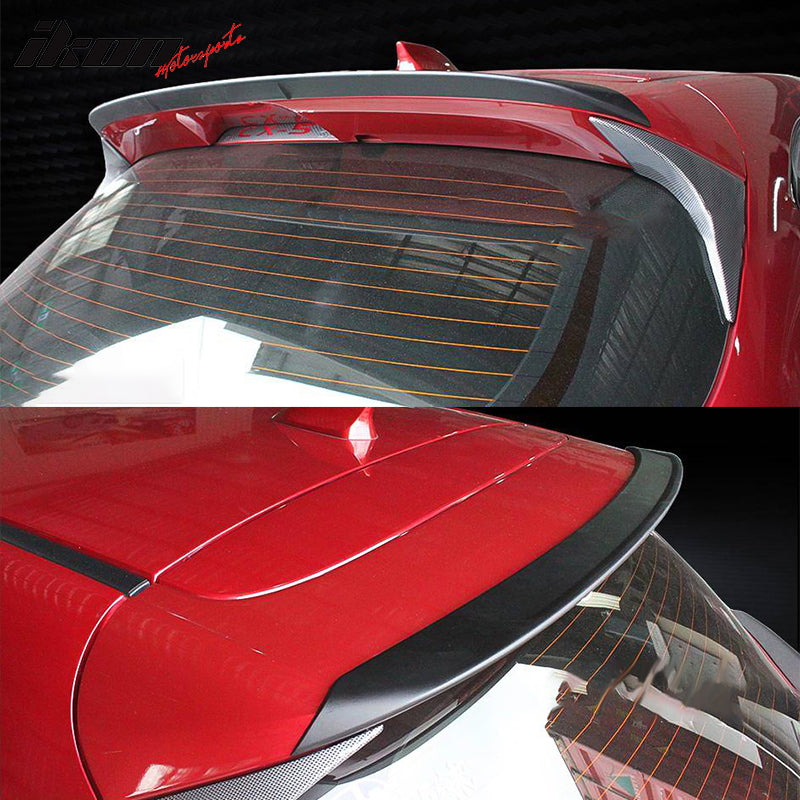 IKON MOTORSPORTS, Trunk Spoiler Compatible With 2013-2016 Mazda CX-5, Unpainted ABS Boot Lip Rear Spoiler Wing Deck Lid, 2014 2015