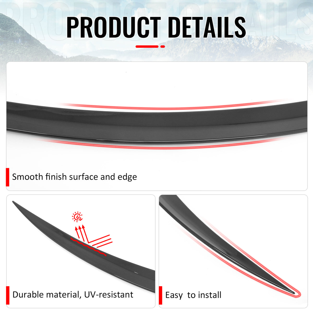 For 17-23 Benz C-Class C205 C43 C63 AMG IKON Style Trunk Spoiler Gloss Black ABS