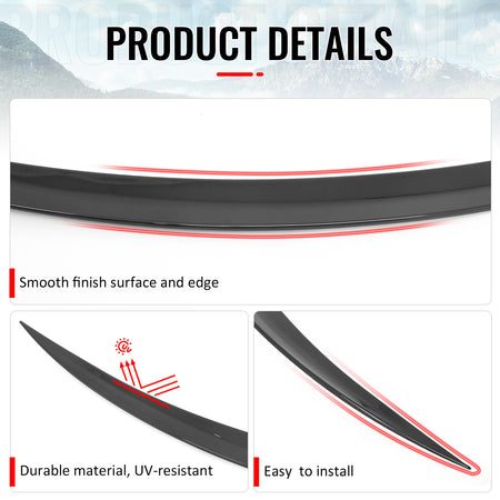 For 17-23 Benz C-Class C205 C43 C63 AMG IKON Style Trunk Spoiler Gloss Black ABS