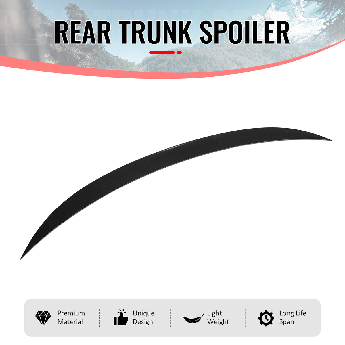 Fits 24-27 Benz C236 CLE300 CLE450 CLE53 AMG Style Gloss Black Trunk Spoiler ABS